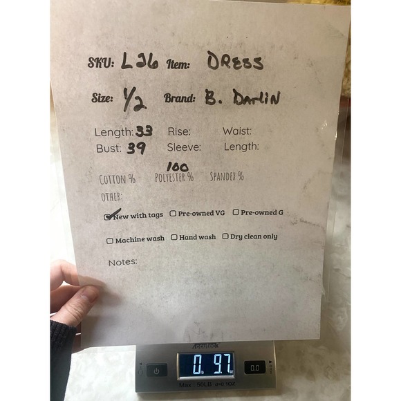 B. Darlin Blue/White/Teal Dress - Picture 5 of 5